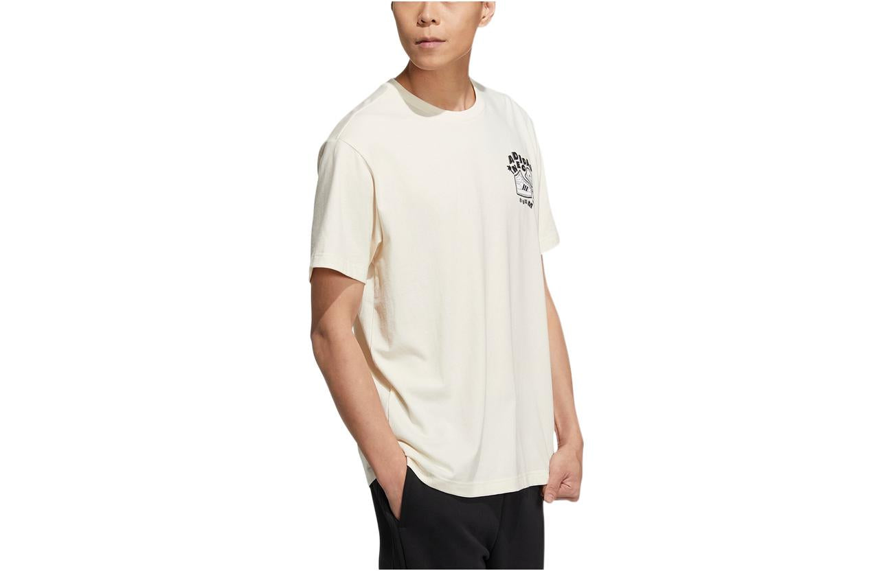 adidas neo SS22 Shoe Alphabet Printing Round Neck Short Sleeve Couple Style Beige HS8851