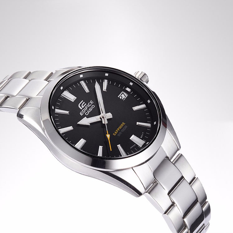 CASIO Waterproof EDIFICE Sapphire Crystal Mens Silver Analog EFB-107D-1AVUPR