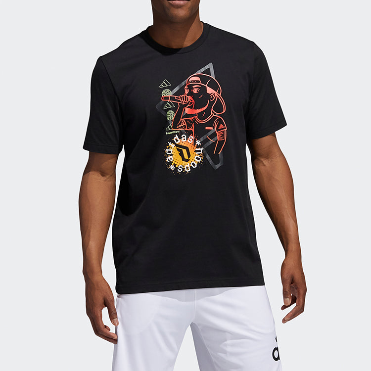 adidas Dame Social Basketball Sports Short Sleeve Black GI8892