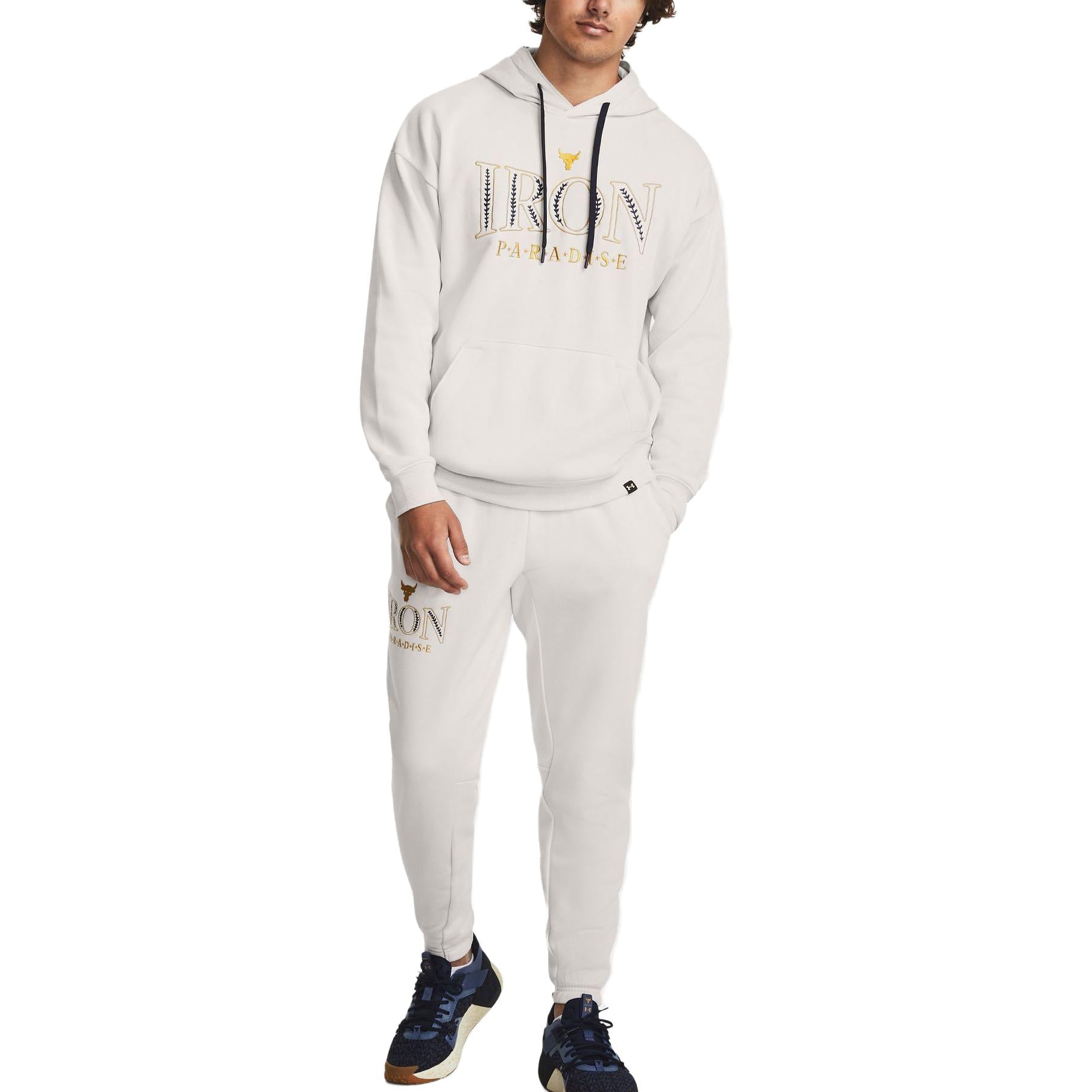 Under Armour Project Rock Iron Paradise Embroidered Hoodie 'White' 1380115-114