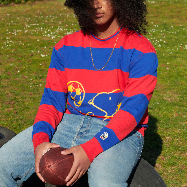 Men's Levis x Peanuts Crossover Round Neck Pure Cotton Printing Red Blue 23894-0003