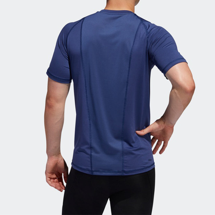 adidas Logo Printing Training Sports Short Sleeve Blue FL4607