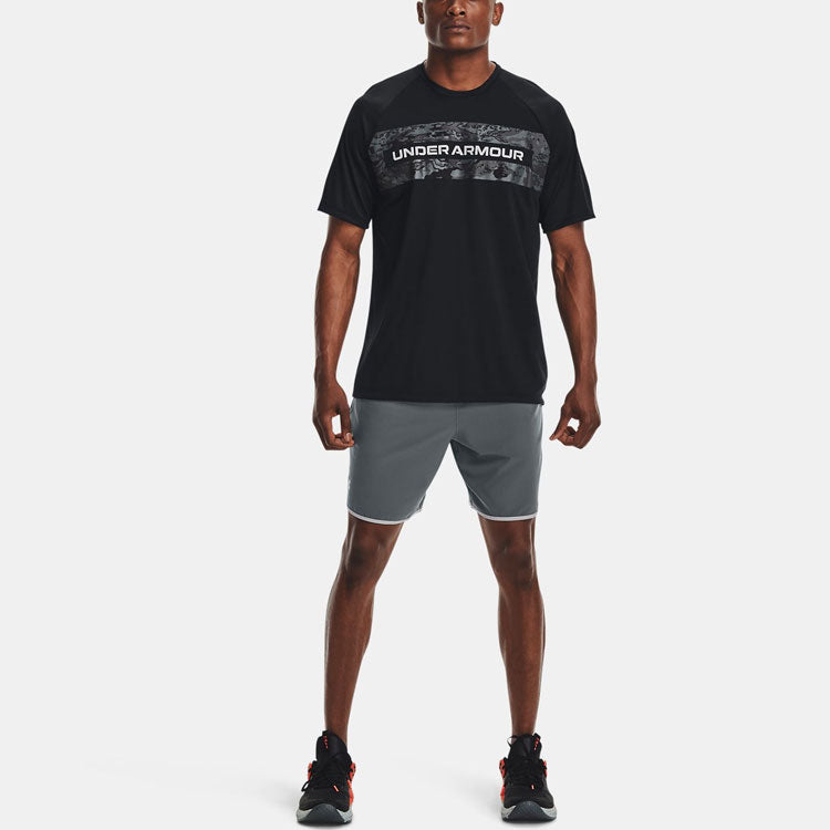 Men's Under Armour 2.0 Boxed Casual Alphabet Printing Training Sports Short Sleeve Black 1366479-001