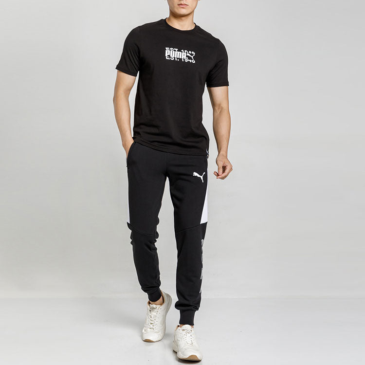 PUMA Intl Tee Subject Printing Round Neck Short Sleeve Black 532274-01