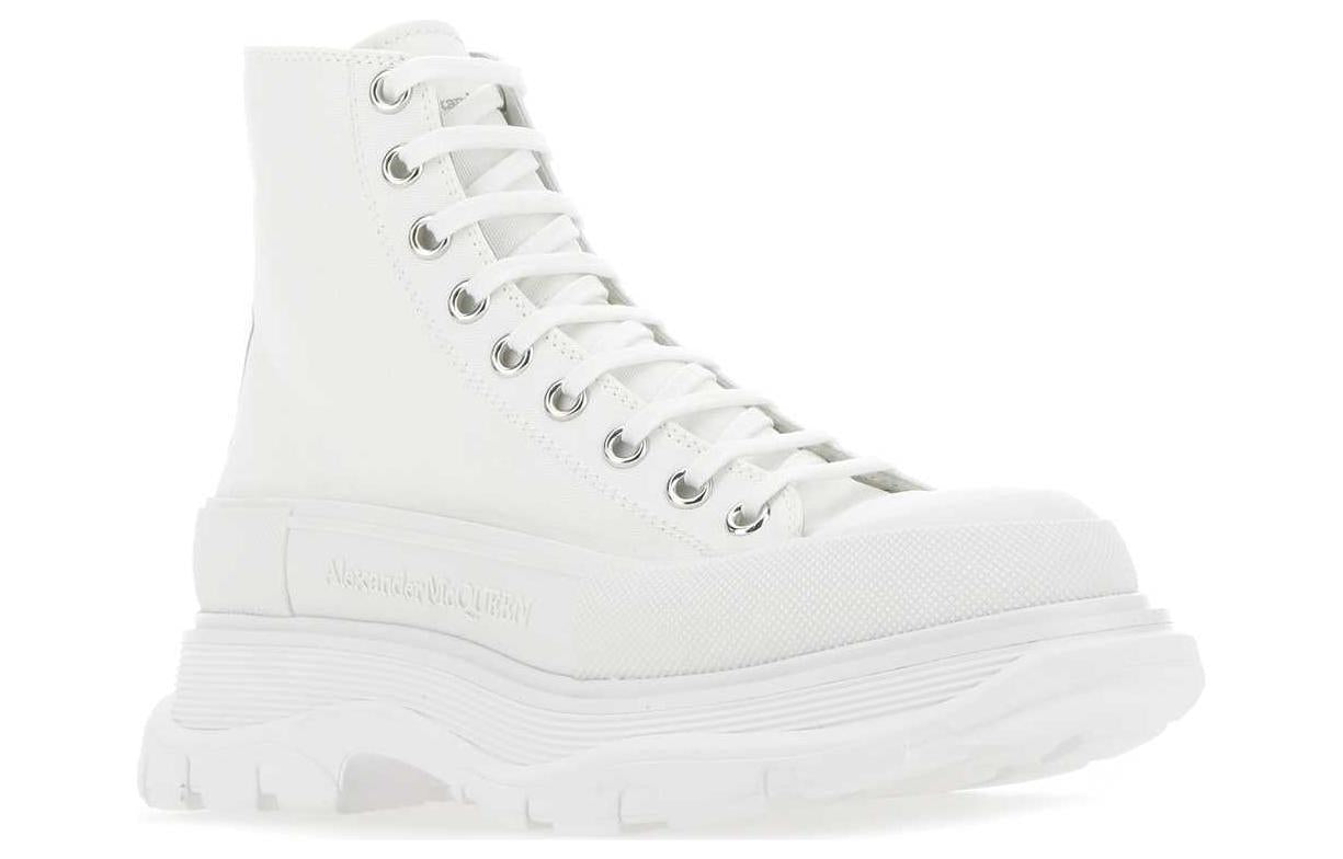 Alexander McQueen Canvas Tread Slick High Top Sneakers 'White' 604254W4L329000