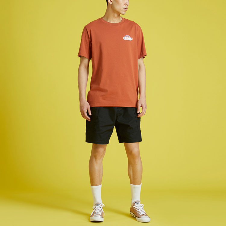 Men's Converse Rainbow Logo Printing Knit Sports Short Sleeve Red 10021516-A03