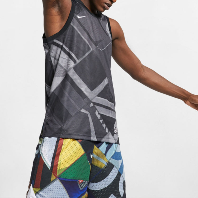 Nike Logo Round Neck Loose Gym Sports Quick Dry Basketball Vest Black AT3188-010