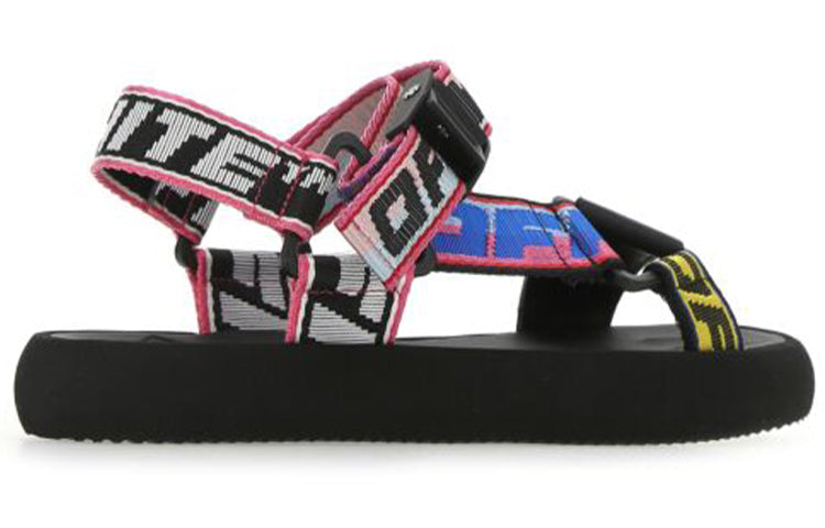 (WMNS) OFF-WHITE Logo-Strap Trek Sandals 'Black Multi-Color' OWIH007S21FAB0011084