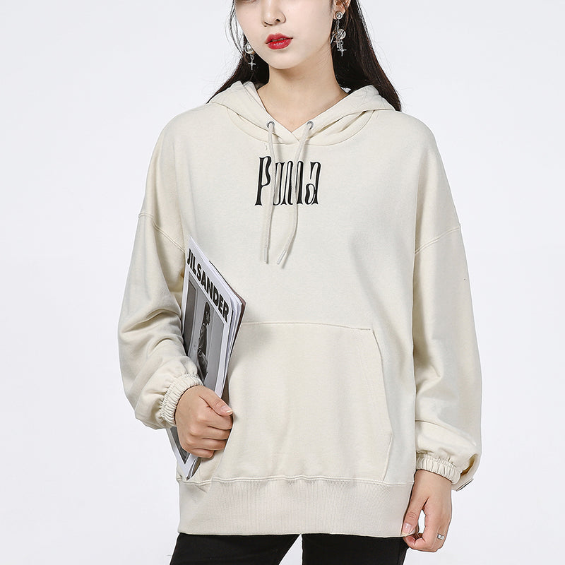 (WMNS) PUMA Downtown Graphic Hoodie 'White' 533049-73