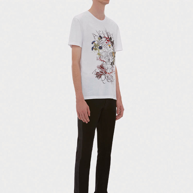Alexander McQueen Glowing Botanical Skull Tee 595649QOZ590900