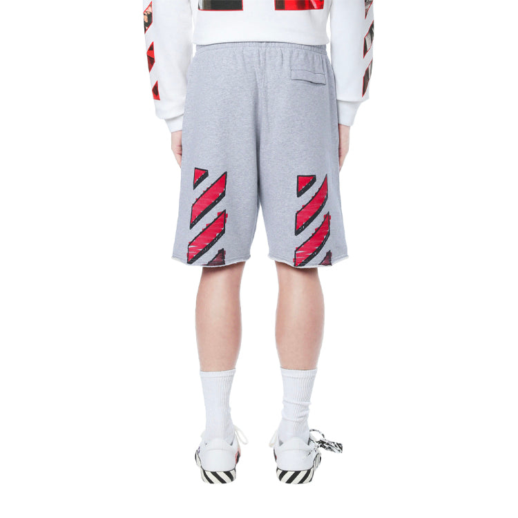 Off-White SS21 Printing Elastic Waistband Shorts Gray OMCI006R21FLE0020825