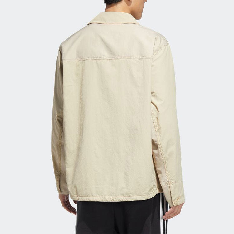 adidas originals Solid Color single breasted Cargo Jacket Khaki HM8015