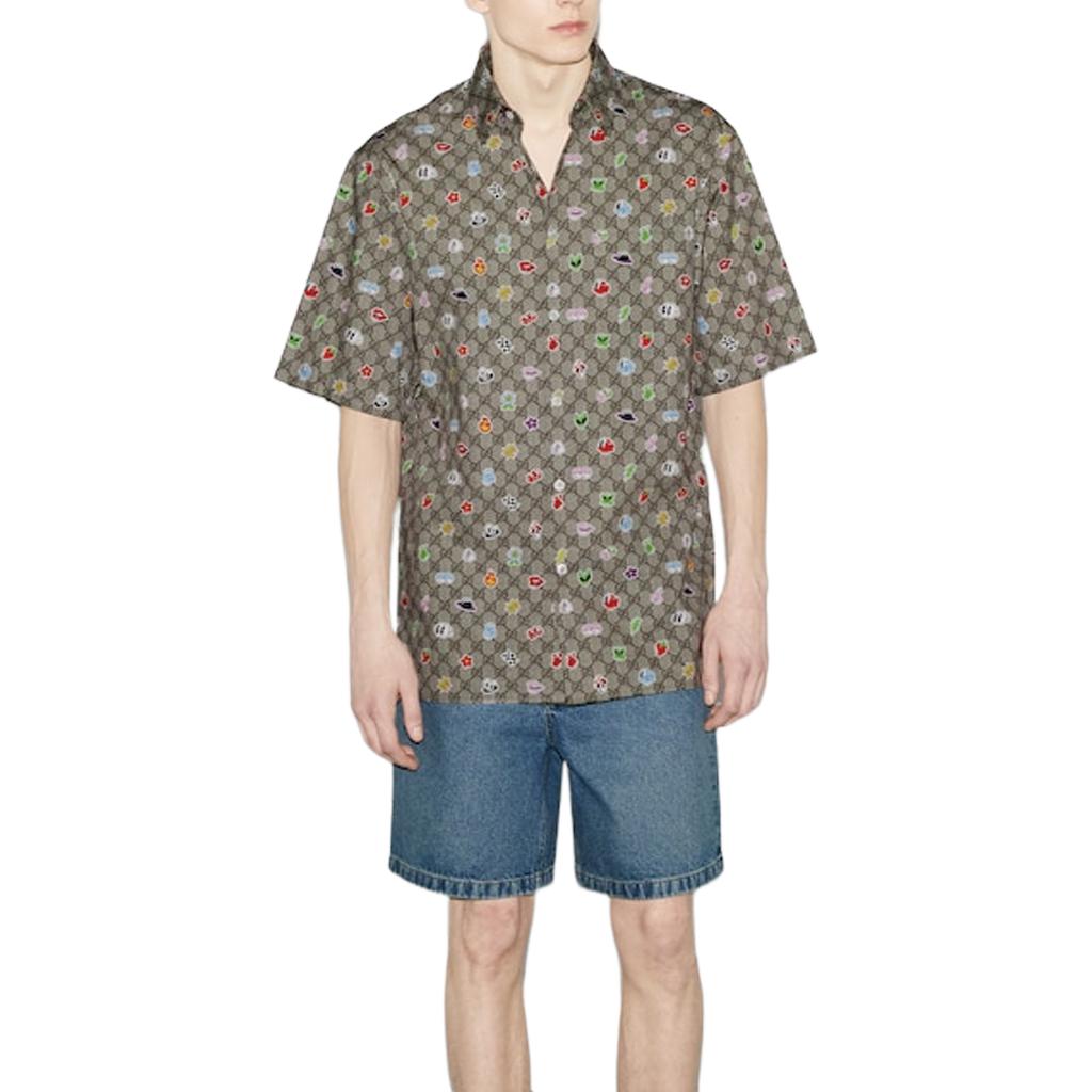 Gucci Print Cotton Poplin Shirt 'Beige Ebony' 782499-ZAQD8-2270