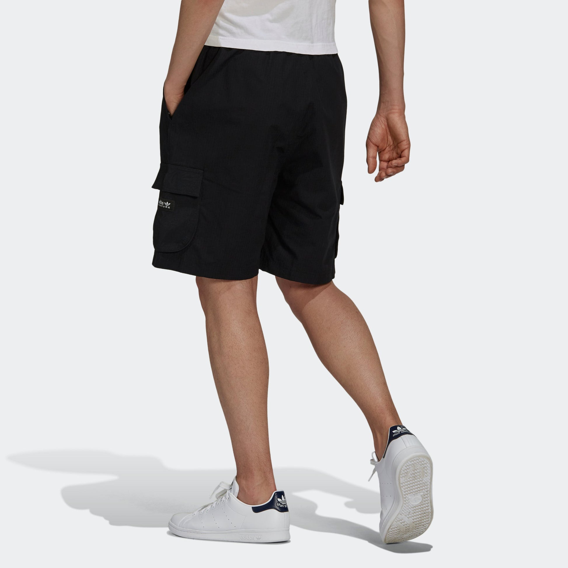 adidas originals Cargo Shorts Side Pocket Loose Lacing Sports Black H09109
