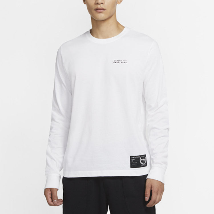 Nike Lebron Dri-Fit Round Collar Basketball Long Sleeved T-Shirt Men's White CV2080-100