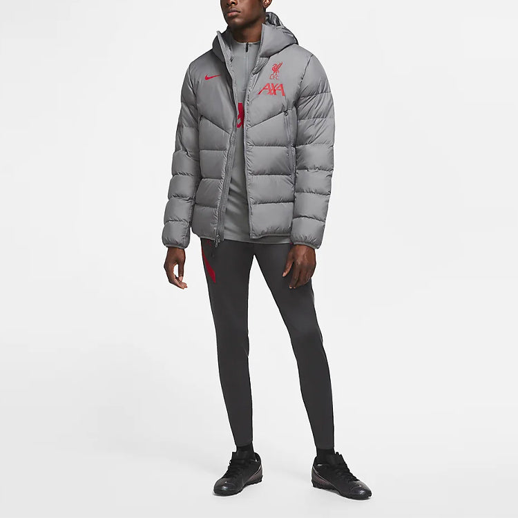 Nike Strike Printing Pattern hooded down Jacket Gray DA6665-087