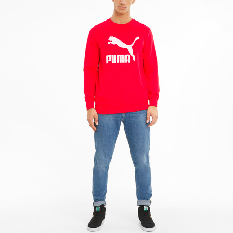 PUMA Classics Logo Crew TR Sweater 'Red White' 531366-11