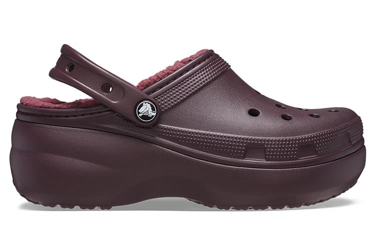 (WMNS) Crocs Classic Platform Lined Clogs 'Dark Cherry' 207938-6WD