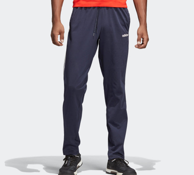 adidas Plaid Applique Knitted Sports Long Pants Men Blue DU0457