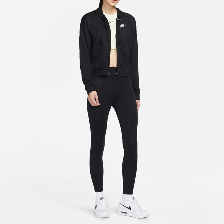 (WMNS) Nike Sportswear Logo Hoodie 'Black' CV8619-010
