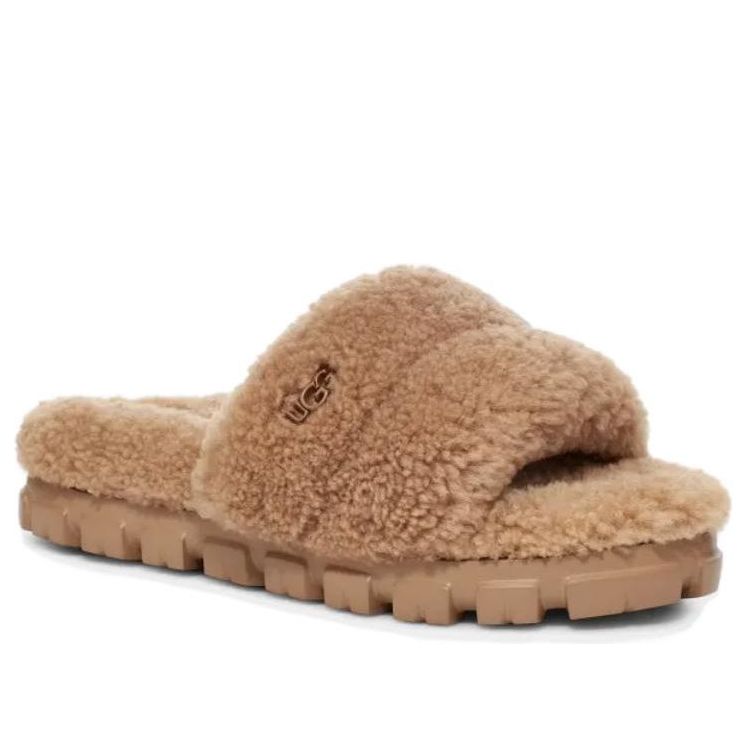 (WMNS) UGG Cozetta Curly Slide 'Chestnut' 1130838-CHE