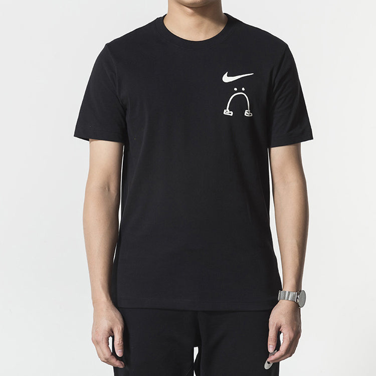 Men's Nike Smiling Face Casual Short Sleeve Black T-Shirt AO0624-010