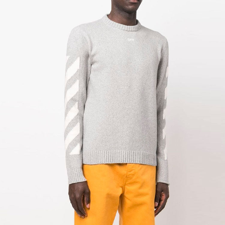 Off-White SS22 Arrow Round Neck Ordinary Version Gray OMHE023C99KNI0010501