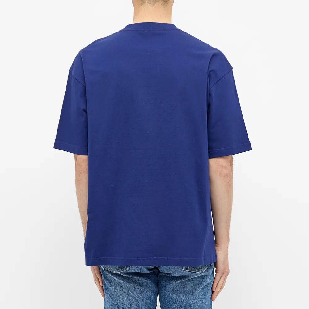 Men's Balenciaga Logo Alphabet Short Sleeve Blue 612966TIV541195