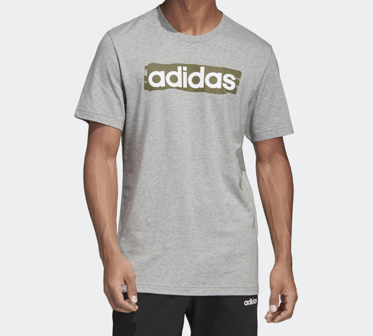 adidas Alphabet Logo Printing Sports Short Sleeve Gray DV3051