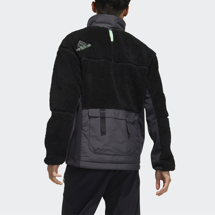 adidas Urban Sherp JKT Zipper Splicing Stay Warm Outdoor Sports Jacket Black GV3525