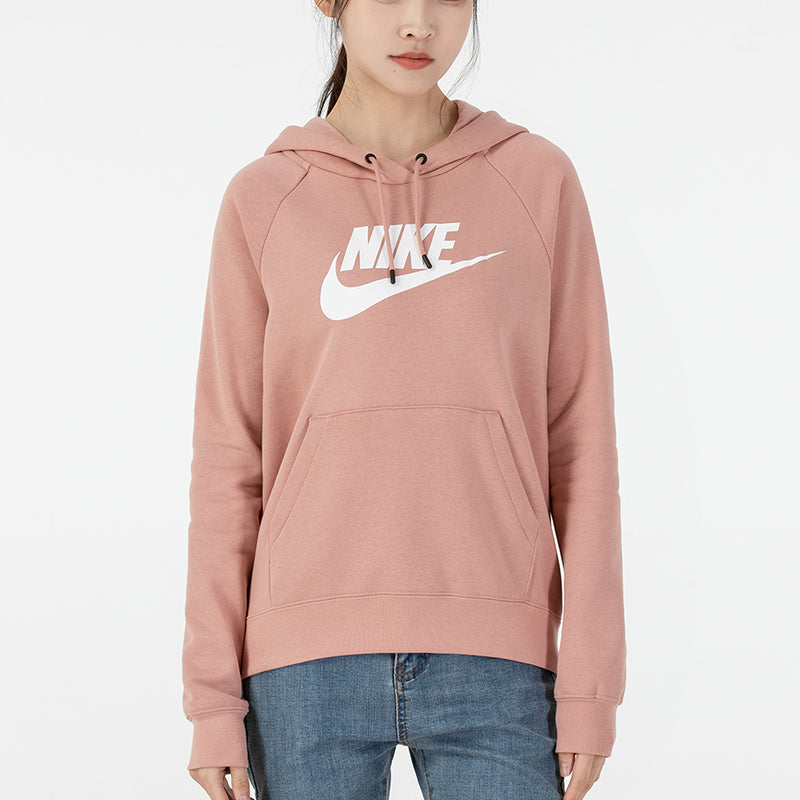 (WMNS) Nike Sportswear Knitting Printing Logo Hoodie Asia Sizing 'Pink' BV4127-609