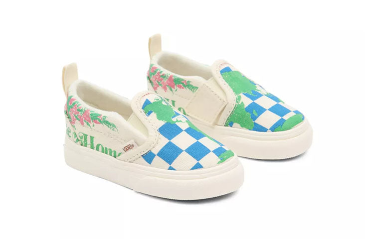 Vans Classic Slip-On Eco Theory Velcro 'White Green Blue' VN000UBSAS1