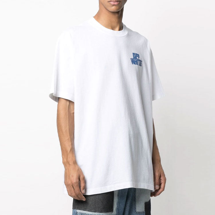 Off-White SS21 Logo Printing Pullover Short Sleeve Loose Fit White OMAA038R21JER0040140
