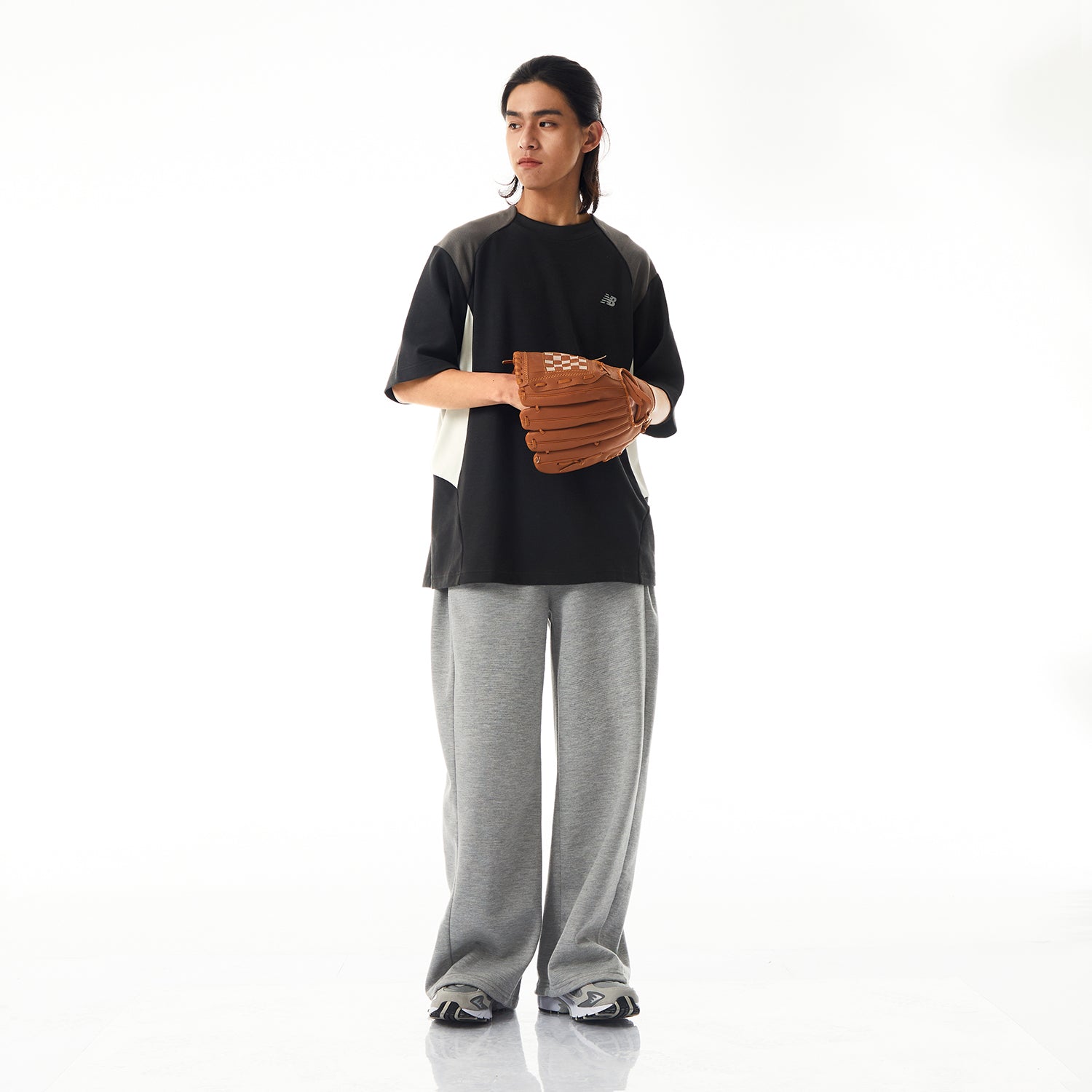 New Balance x LiangDong Color Block T-Shirt Asia Sizing 'Dark Grey' NEE17113-DKG