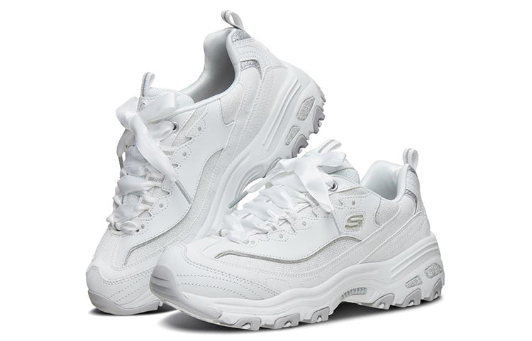 (WMNS) Skechers D'Lites 1.0 low Dad Shoes GS White 66666252-WHT