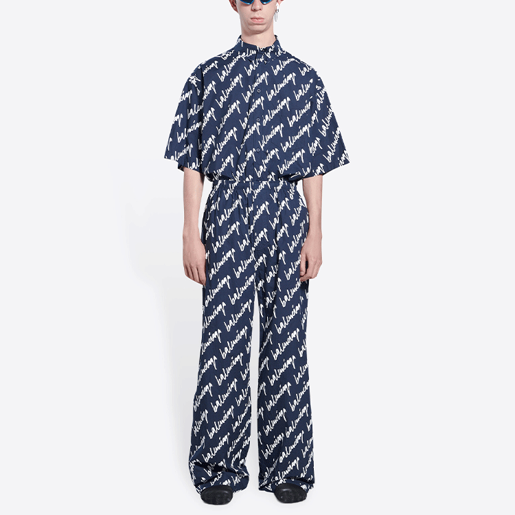 Balenciaga Scribble Pyjama Pants 'Blue' 681819TLLJ48502