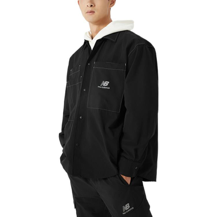New Balance FW22 Logo Classic Shirt Asia Sizing 'Black White' AMJ23303