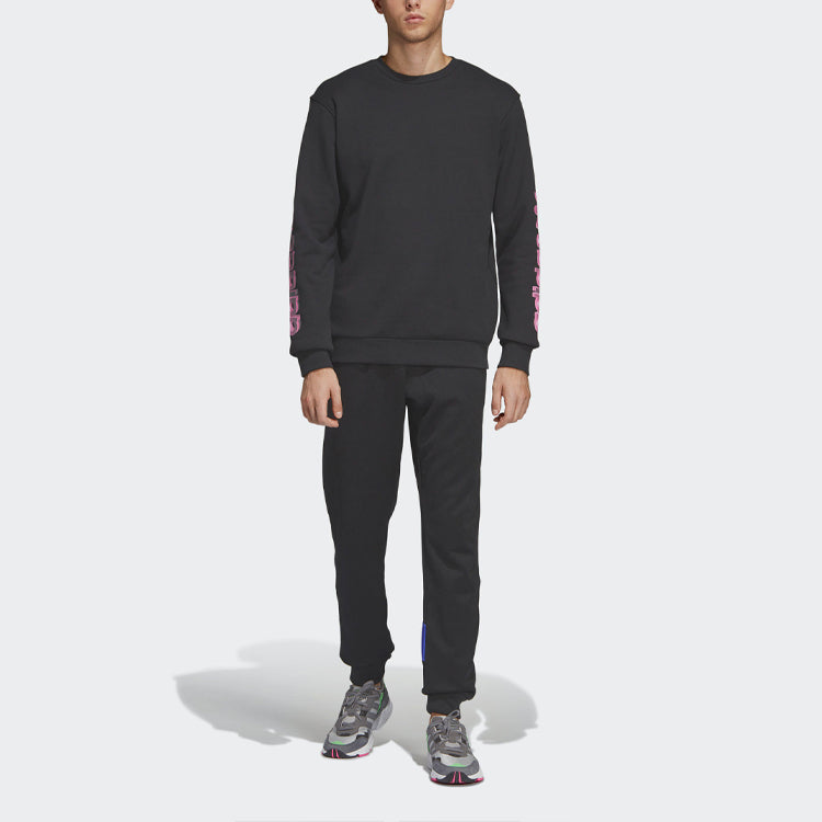 adidas originals Athleisure Casual Sports Round Neck Long Sleeves Black DV2037