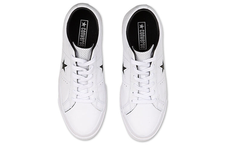 Converse One Star Perforated Leather Low Top 'White Black' 158464C
