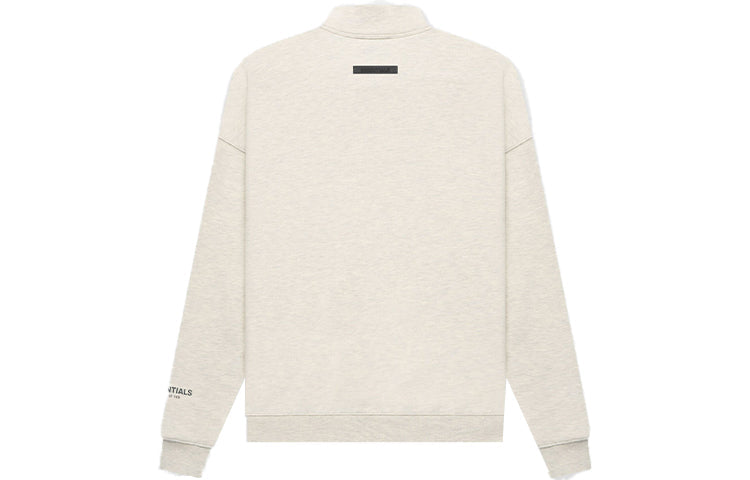 Fear of God Essentials FW21 Pullover Mockneck Light Heather Oatmeal FOG-FW21-186
