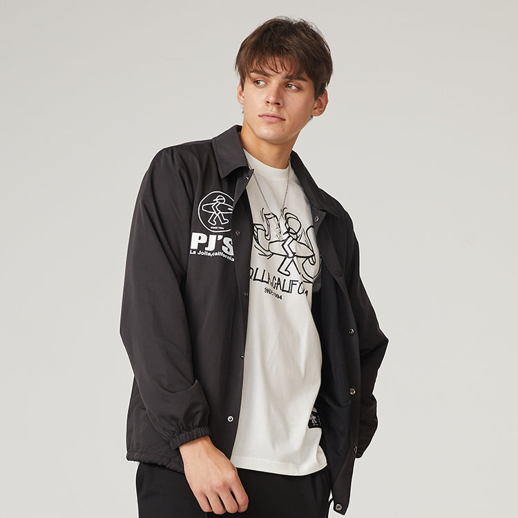 PJ's Vigor Surf Multi-Color Surf Coach Jacket Unisex Black 20SSJK1008-P