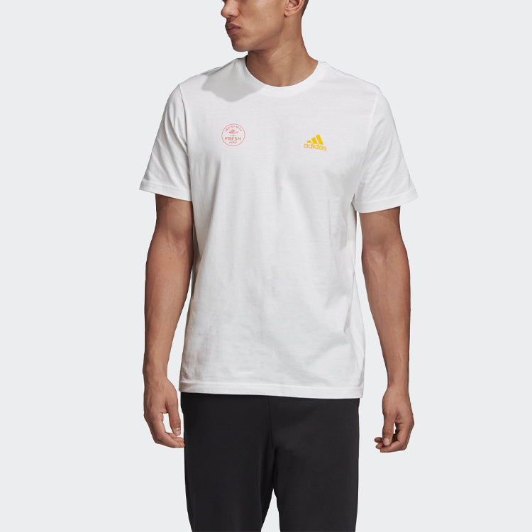 adidas Snack Photo Tee Alphabet Logo Round Neck Short Sleeve White GE4667
