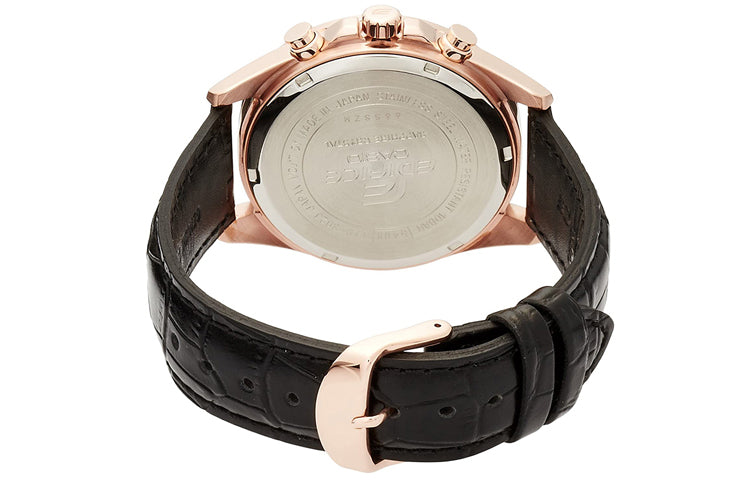 Men's ( Business ) CASIO EDIFICE Series Rose Gold Strap Casual Watch Mens Black Analog EFB-302JGL-1A