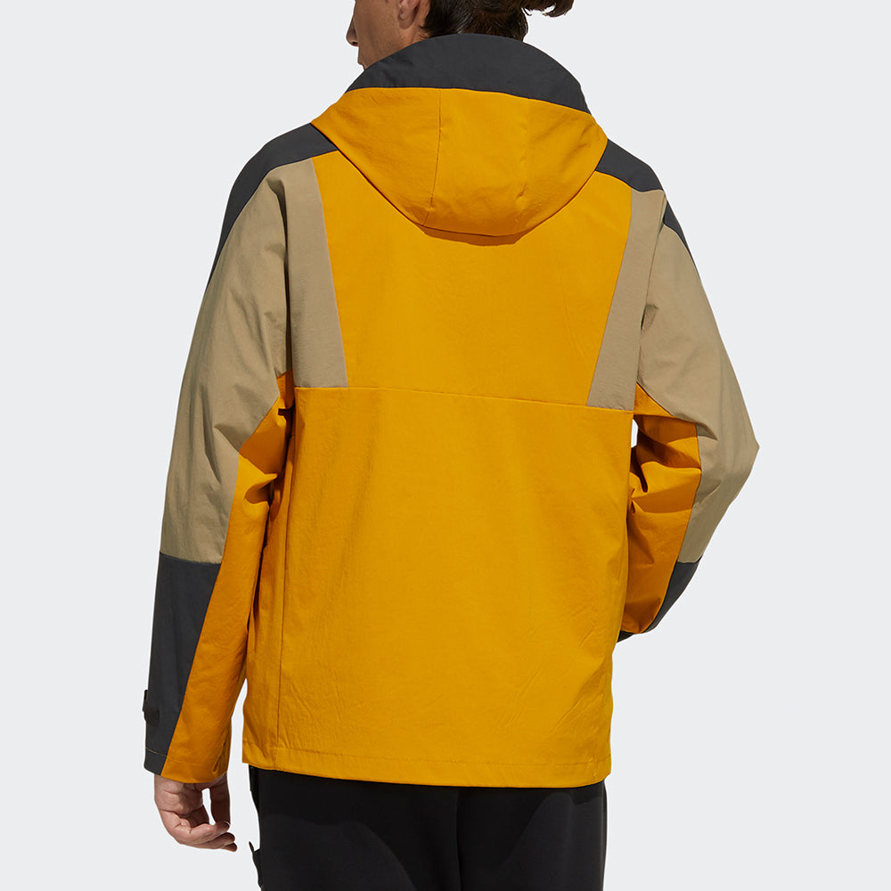 adidas Th Wv Block Jkt Colorblock Hooded Jacket Gold Color H40225