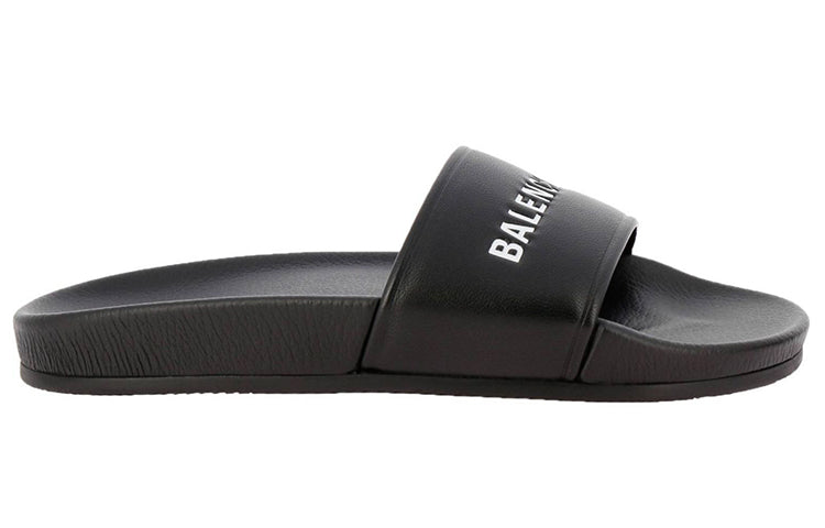 (WMNS) Balenciaga Pool Slides 'Black White' 517226WAL001006