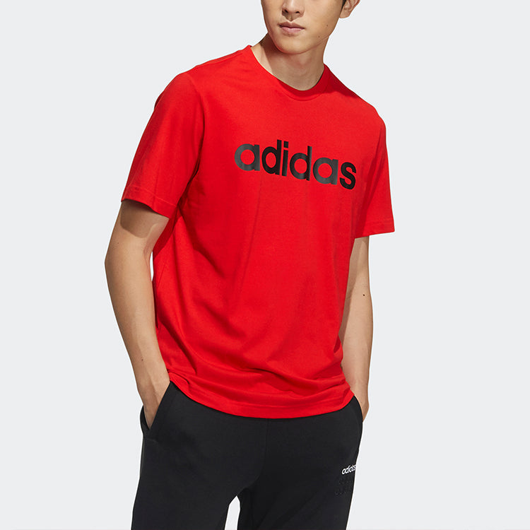 adidas M Ce Logo T1 Logo Printing Sports Round Neck Short Sleeve Red GP4888