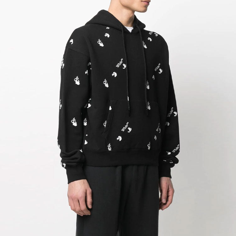 Off-White Men's SS21 Logo Sweatshirt Black OMBB037R21FLE0081001