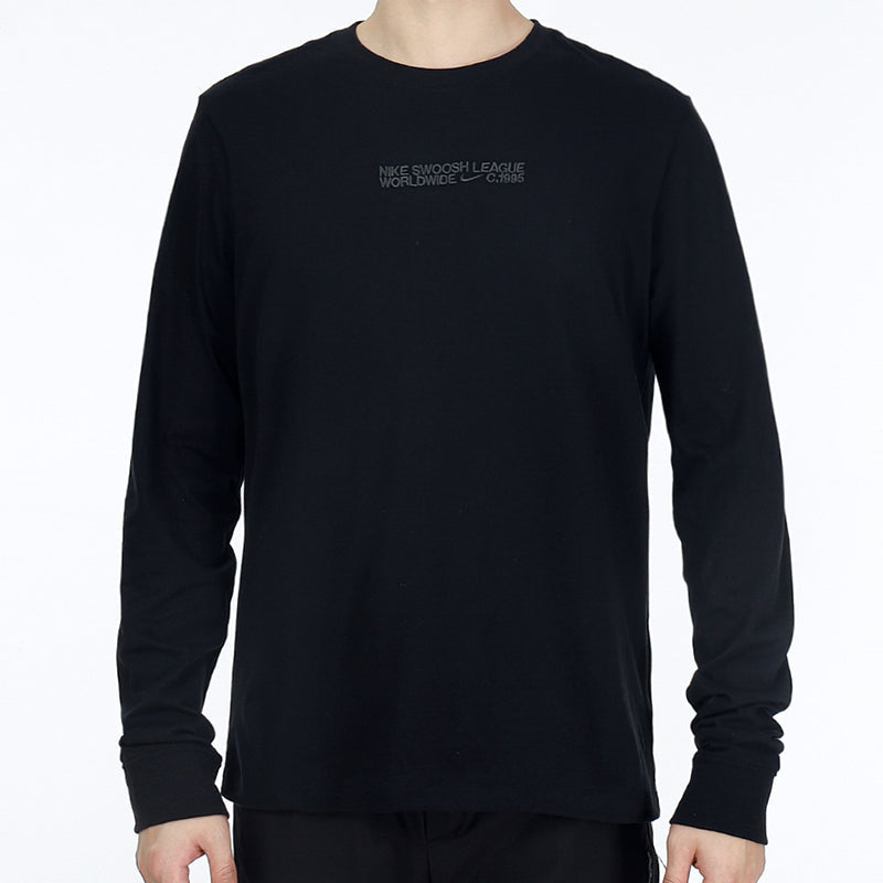 Men's Nike As Nsw Ess+ Core 3 Ls Tee Casual Breathable Round Neck Long Sleeves Black T-Shirt DM6367-010