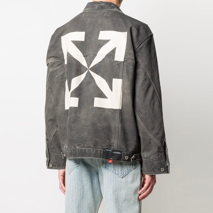 Men's Off-White SS21 Denim Jacket Ordinary Version Gray OMYE051S20E550251002