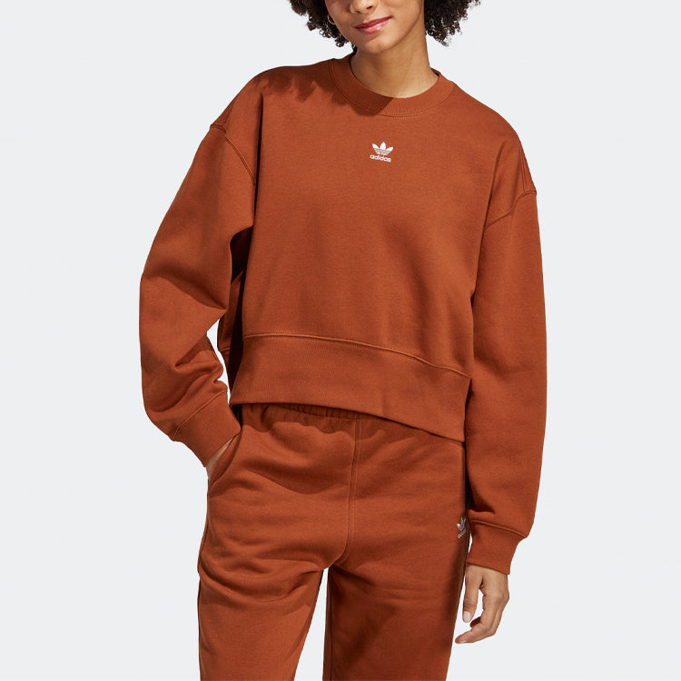 (WMNS) adidas Originals Logo Sweatshirt 'Brown' IK7695